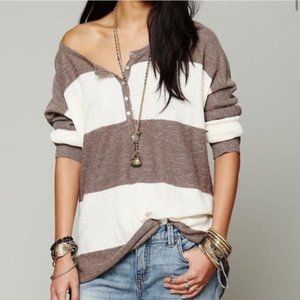 Free People Oversized Henley Sweater, Size S